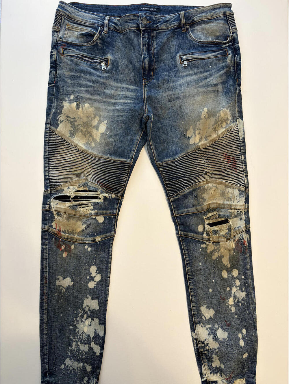 Embellish NYC Distressed Biker Skinny Jeans (Size 44x32)